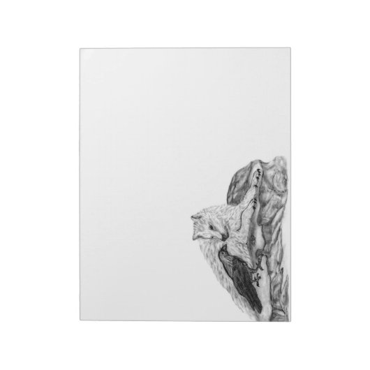 Wolf en Raven, zwart-wit Notitieblok (Linkerzijde)