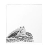 Wolf en Raven, zwart-wit Notitieblok (Voorkant)
