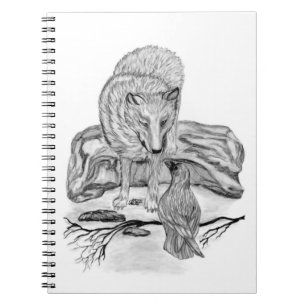Wolf en Raven, zwart-wit Notitieboek