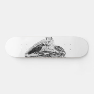 Wolf en Raven, zwart-wit Persoonlijk Skateboard