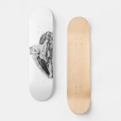 Wolf en Raven, zwart-wit Persoonlijk Skateboard (Voorkant)