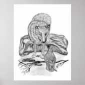Wolf en Raven, zwart-wit Poster (Voorkant)
