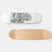 Wolf en Raven, zwart-wit Skateboard (Horizontaal)