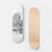Wolf en Raven, zwart-wit Skateboard (Voorkant)