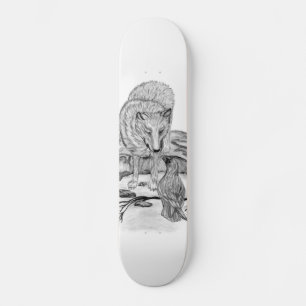 Wolf en Raven, zwart-wit Skateboard