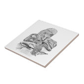 Wolf en Raven zwart-wit Tegeltje (Zijkant)