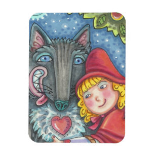 Wolf en Red Riding Hood MAGNET *Aanpassen Magneet