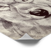 Wolf en Renoir's Farmhouse Painting Poster (Hoek)