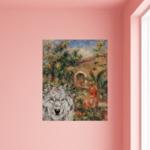 Wolf en Renoir's Farmhouse Painting