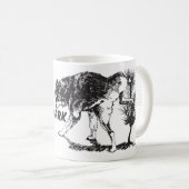 Wolf en slogan cup art koffiemok (Voorkant rechts)