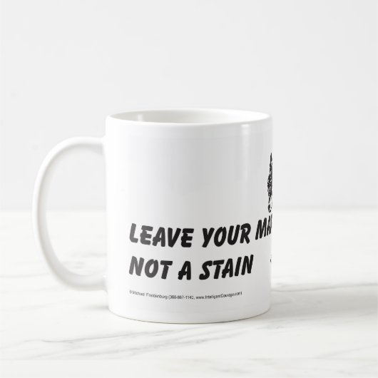 Wolf en slogan cup art koffiemok (Links)