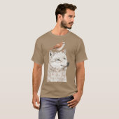 Wolf en vogel vriend t-shirt (Voorkant volledig)