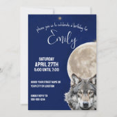 Wolf en Volle Maan in Sterrennacht Sky Kaart (Voorkant)