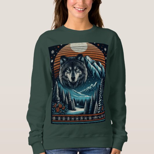 Wolf en winter trui (Voorkant)
