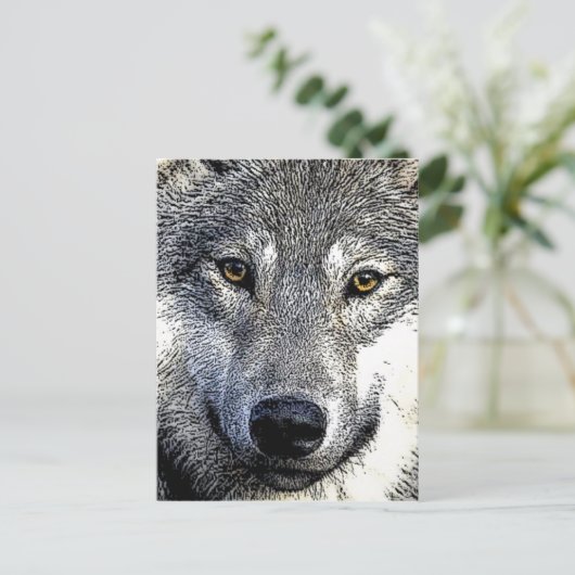 Wolf Eyes Artwork Briefkaart (Staand voorkant)