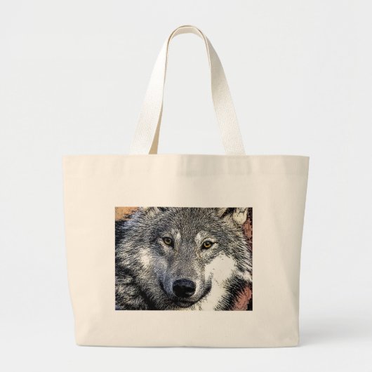 Wolf Eyes Artwork Grote Tote Bag (Voorkant)