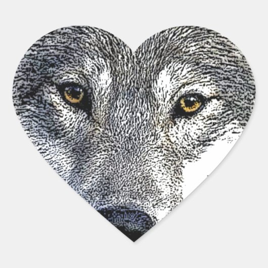 Wolf Eyes Artwork Hart Sticker (Voorkant)
