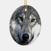 Wolf Eyes Artwork Keramisch Ornament (Rechts)