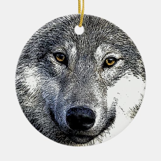 Wolf Eyes Artwork Keramisch Ornament (Voorkant)