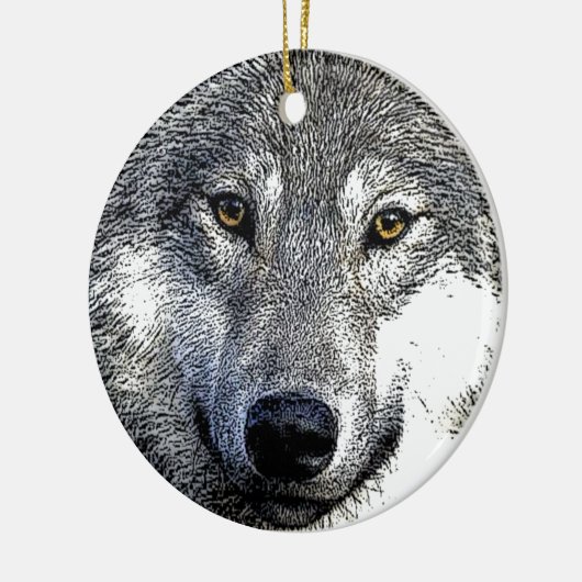 Wolf Eyes Artwork Keramisch Ornament (Links)