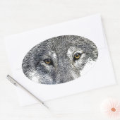 Wolf Eyes Artwork Ovale Sticker (Envelop)