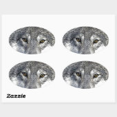 Wolf Eyes Artwork Ovale Sticker (Vel)