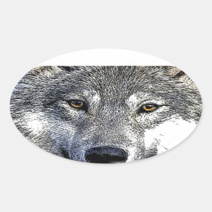 Wolf Eyes Artwork Ovale Sticker