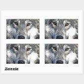 Wolf Eyes Artwork Rechthoekige Sticker (Vel)