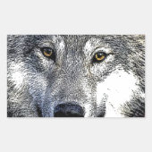 Wolf Eyes Artwork Rechthoekige Sticker (Voorkant)
