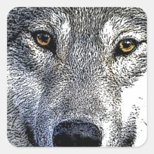 Wolf Eyes Artwork Vierkante Sticker