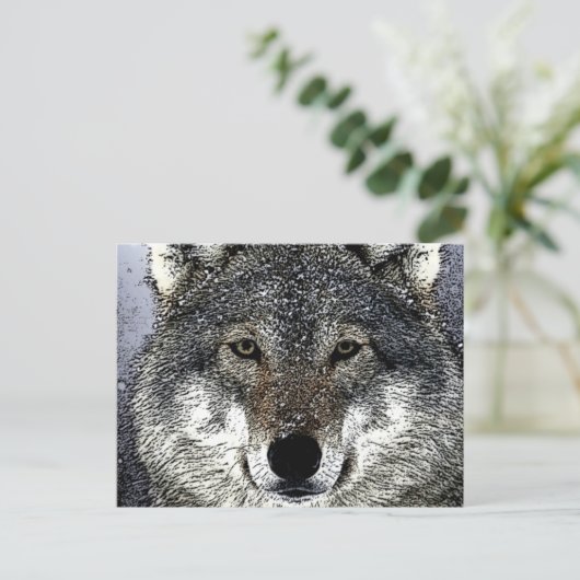 Wolf Eyes Briefkaart (Staand voorkant)
