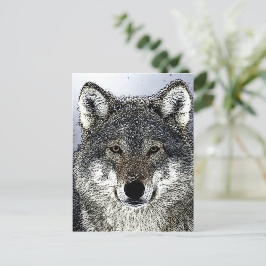Wolf Eyes Briefkaart (Staand voorkant)