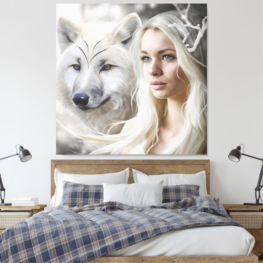 Wolf Eyes Canvas Afdruk (Insitu (Slaapkamer))