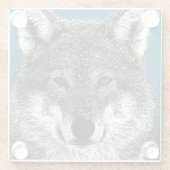 Wolf Eyes Glazen Onderzetter (Achterkant)
