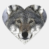 Wolf Eyes Hart Sticker (Voorkant)