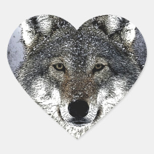 Wolf Eyes Hart Sticker