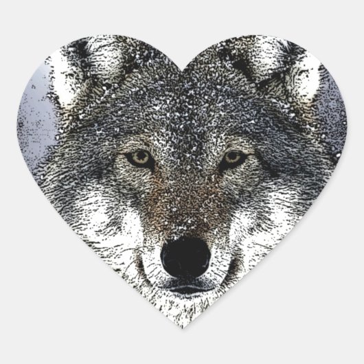 Wolf Eyes Hart Sticker (Voorkant)