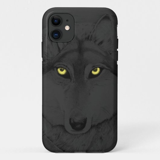 Wolf Eyes II (gele ogen) - grijs Case-Mate iPhone Case (Achterkant)