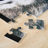 Wolf Eyes in bossen wild natuur animal Print Legpuzzel (Zijkant)