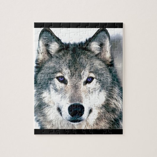 Wolf Eyes in bossen wild natuur animal Print Legpuzzel (Verticaal)