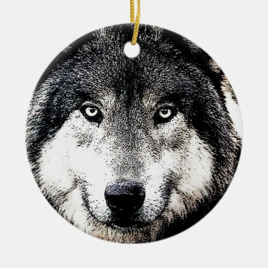 Wolf Eyes Keramisch Ornament (Voorkant)