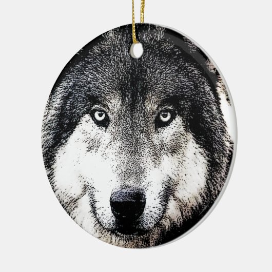Wolf Eyes Keramisch Ornament (Links)