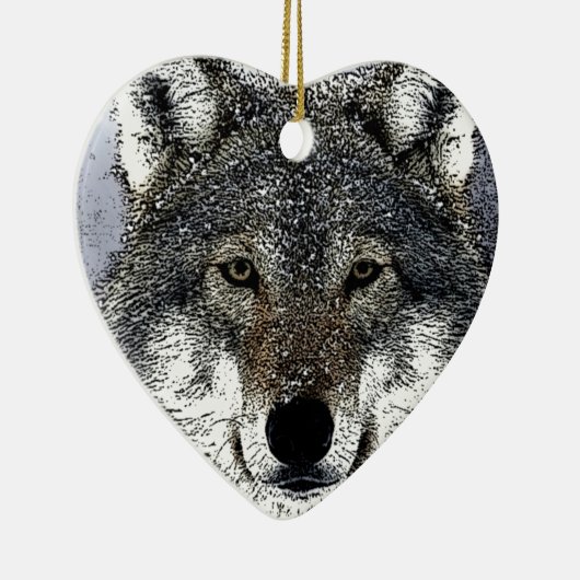 Wolf Eyes Keramisch Ornament (Rechts)