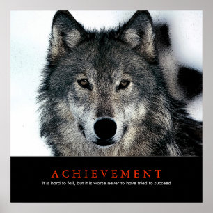 Wolf Eyes Motivatie Achievement Poster