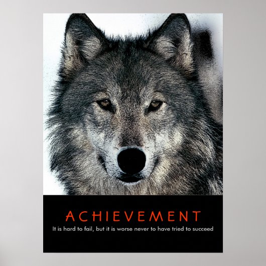 Wolf Eyes Motivatie Achievement Poster (Voorkant)