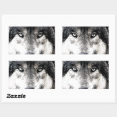 Wolf Eyes Rechthoekige Sticker (Vel)