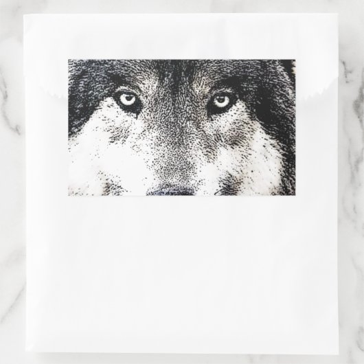 Wolf Eyes Rechthoekige Sticker (Tas)