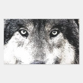 Wolf Eyes Rechthoekige Sticker (Voorkant)