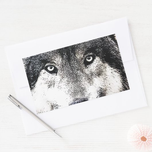 Wolf Eyes Rechthoekige Sticker (Envelop)