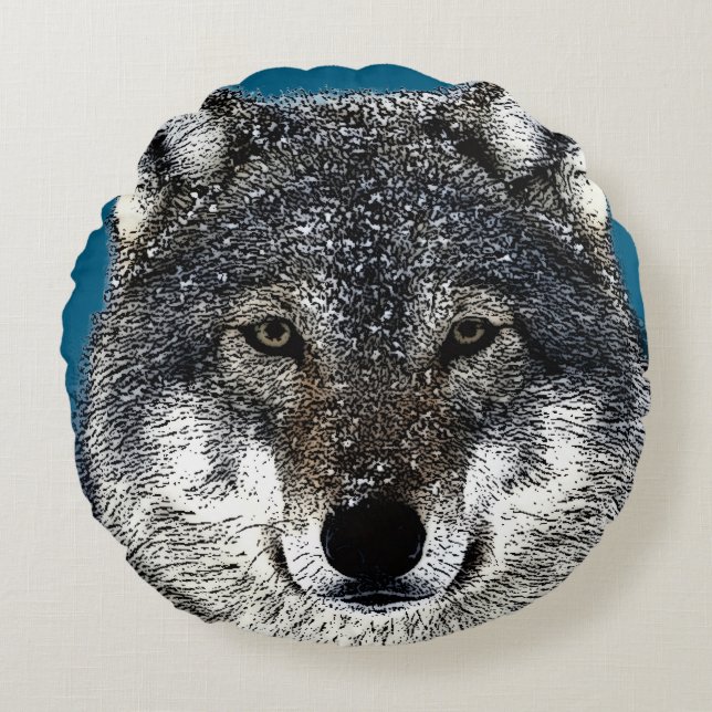 Wolf Eyes Rond Kussen (Voorkant)